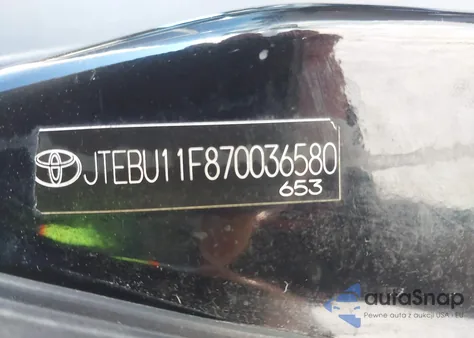 2007 Toyota Fj Cruiser z USA, uszkodzony, nr VIN JTEBU11F870036580